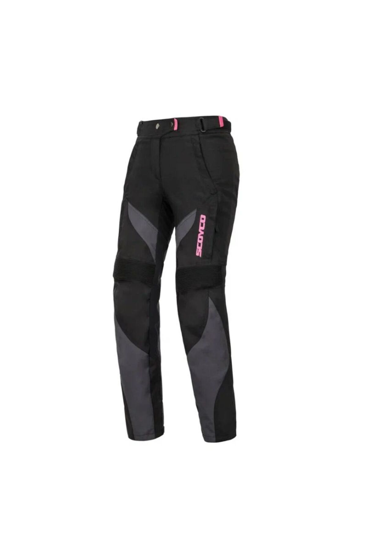 ebakbak Motosiklet Kadın Pantolonu Korumalı 4 Mevsim Maxdura Kumaş Hava Alabilen Fileli Bölgeler Siyah