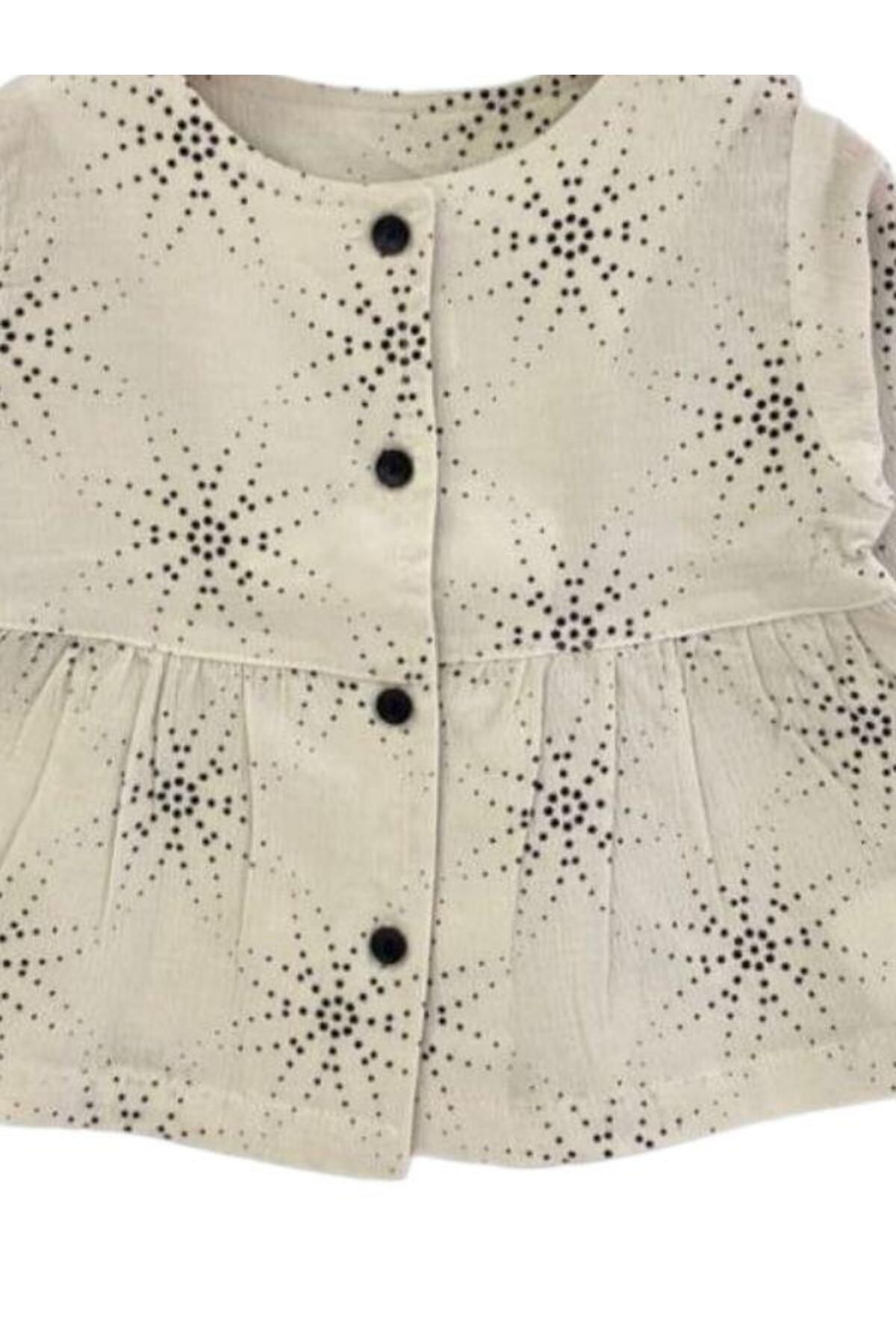 Çikoby-Patterned Baby Girl's Shirt - Buttoned 3