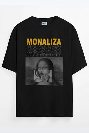 Monaliza Monalisa Baskılı Unisex Oversize T-shirt monalsy