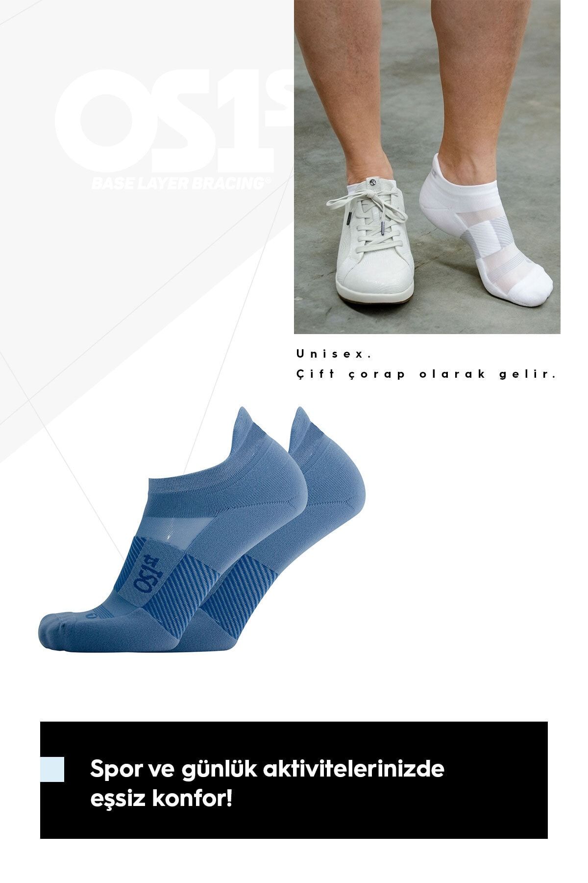جوراب ورزشی مشکی مردانه و زنانه Daily Socks ، Ultra Light IPLIK ویژه ضد باکتریایی OS1st