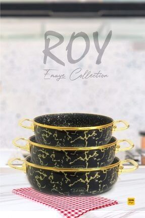 Roy Emaye Granit 3 Parça Tava Seti Lacivert (16CM 18CM 20CM) Roy161820