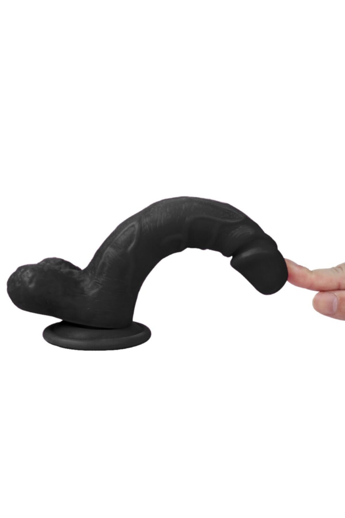Fairy Dragon 19 cm Gerçekçi Ten Hissine Sahip Esnek Ve Bükülebilir Testisli Realistik Siyah Penis 4