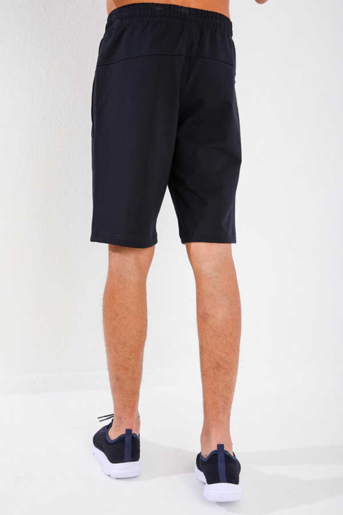 شلوارک برمودا  مردانه پنبه ای آبی سرمه ای  راسته Slim Fit/اسلیم فیت فاق نرمال   Slim/اسلیم فیت Daily/روزانه | FORINNS F10ER-03202 - تصویر 5