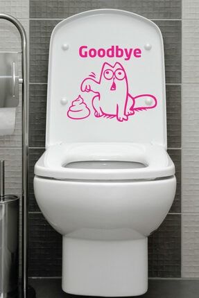 | Good Bye | Kedi Klozet Kapağı | Banyo Wc Sticker STC28