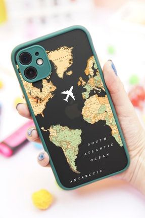 Iphone 11 Eski Dünya Haritası Baskılı Montreal Hux Kılıf STCIP11HUX-170