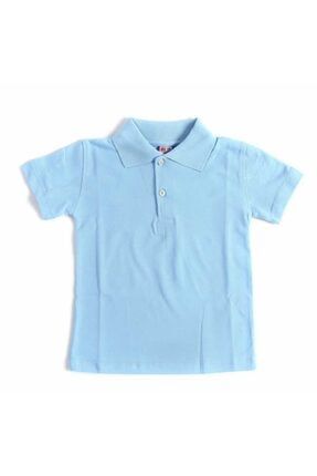 Mavi Kısa Kol 6-16 Yaş Çocuk Okul Lakos Tişört/t-shirt - 80238-mavi 80238-004 mavi