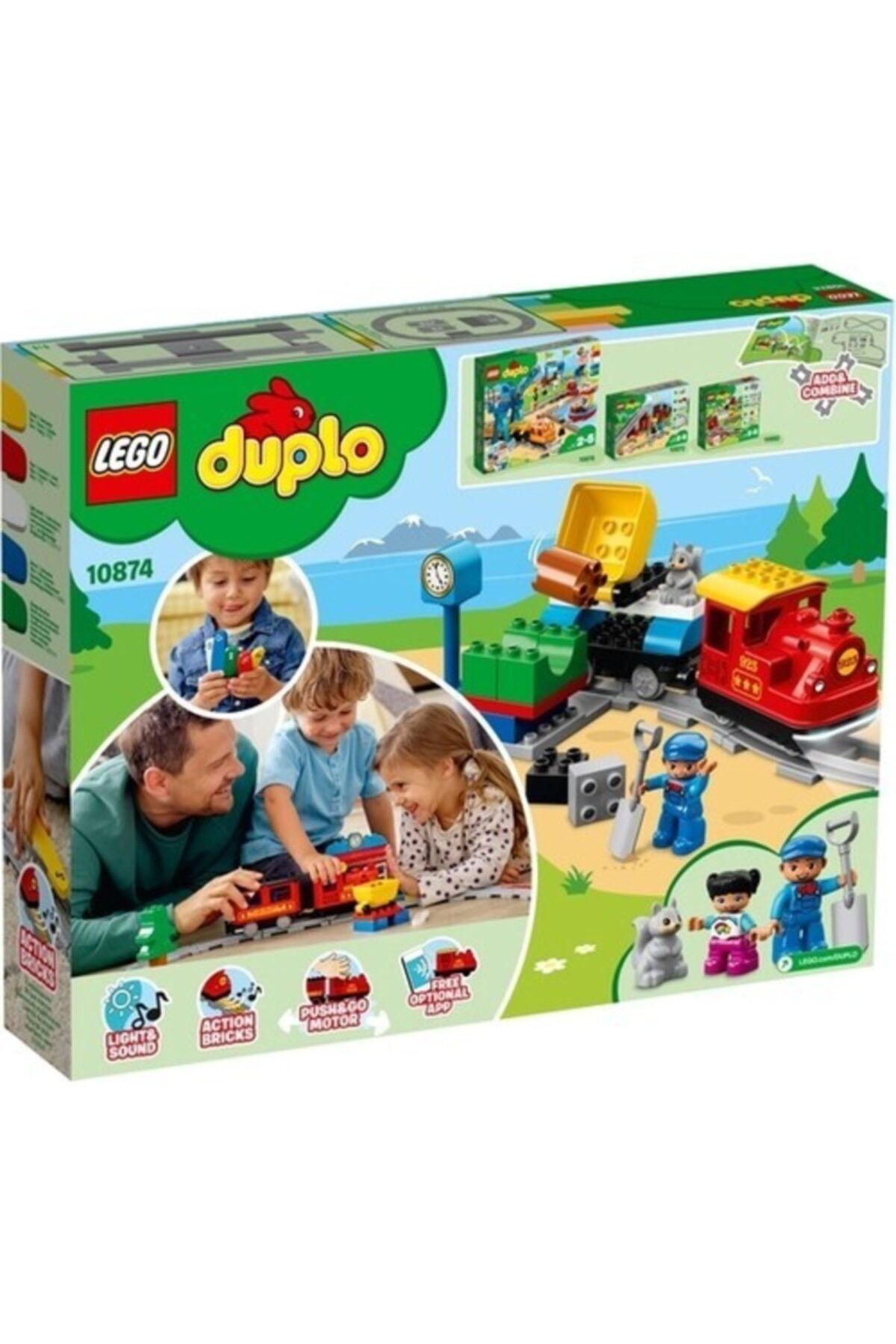 LEGO-Duplo 10874 Steam Train Construction Set, Light and Sound Rail Set Included 6