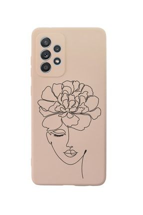 Samsung A32 Flower Women Premium Silikonlu Pembe Telefon Kılıfı MCSAMA32LFLWRWMNBLCK