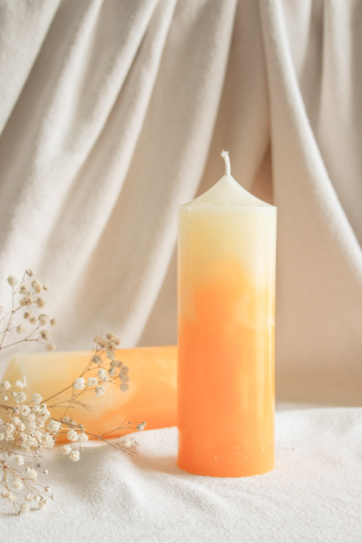 Toggle Colored Pillar Candle, Custom Design (Tint) (ORANGE)