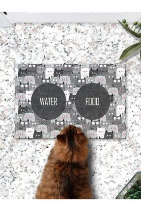 Gri Kediler Kedi Köpek Mama Eğitim Paspası Ve Beslenme Altlığı SSP-006