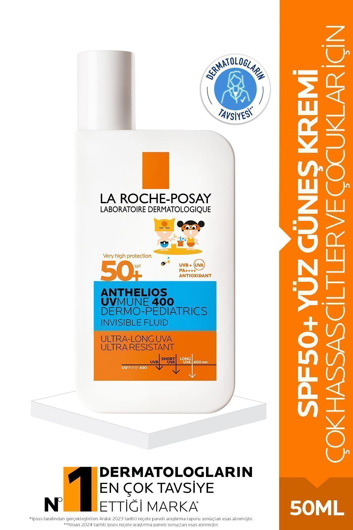 La Roche Posay Anthelios Dermo Pediatric Invisible Fluid Spf50 50 мл 3337875886307