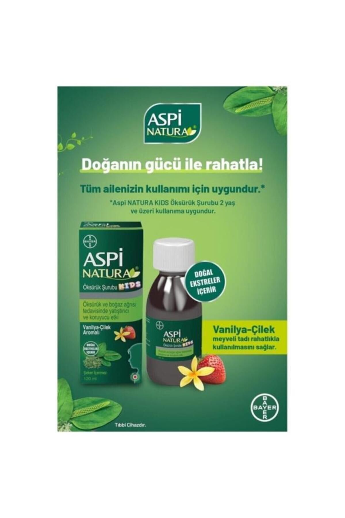 Bayer Aspi Natura Kids Şurubu Vanilya Çilek Aromalı 120 ml TY20135