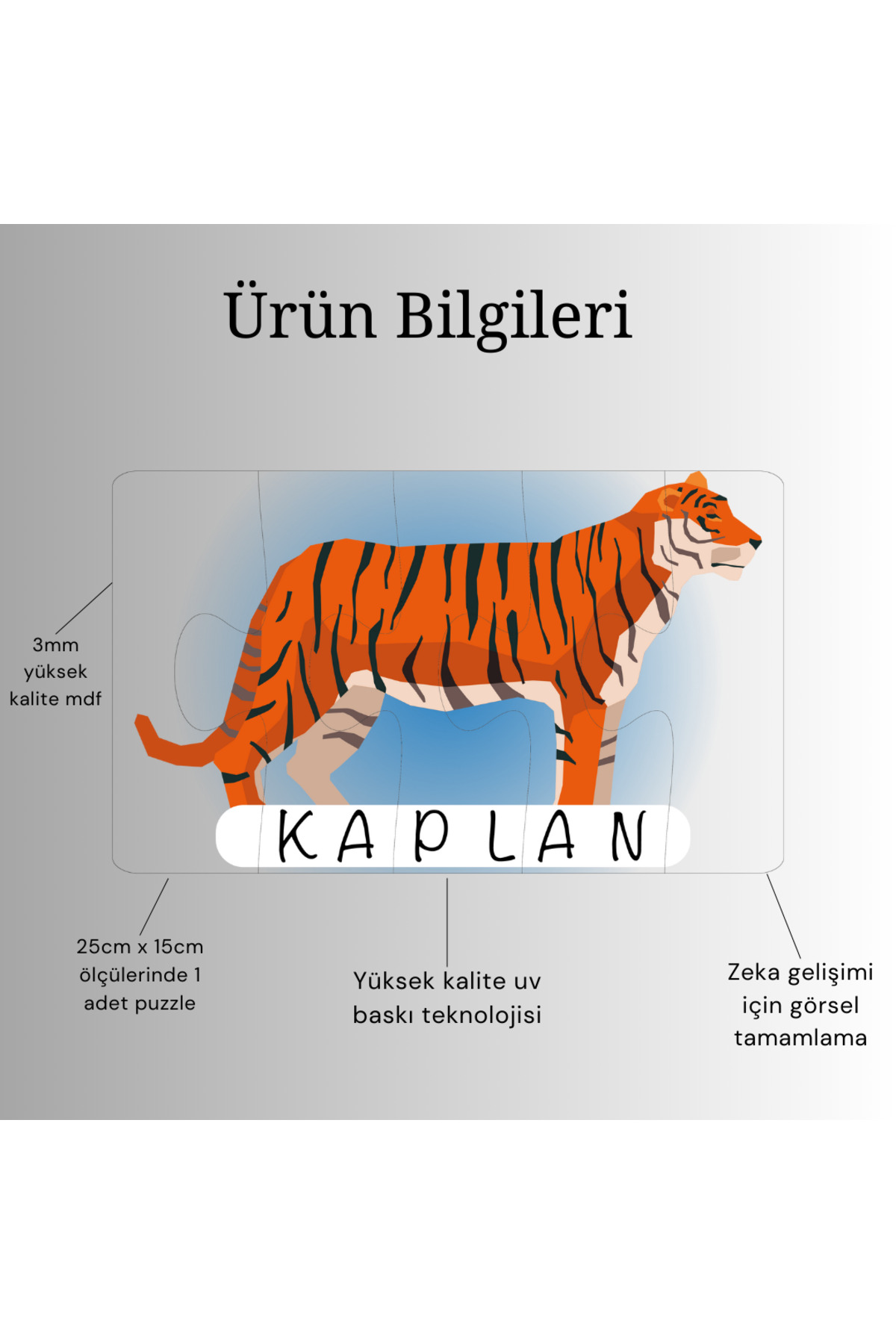 Bellacasa Hayvanlar Öğrenme Eşleme Puzzle Kartı, Puzzle Eğitici Oyuncak, Montessori Eğitim Oyuncak, Motor Zeka fotoğrafı 5 (önizleme)