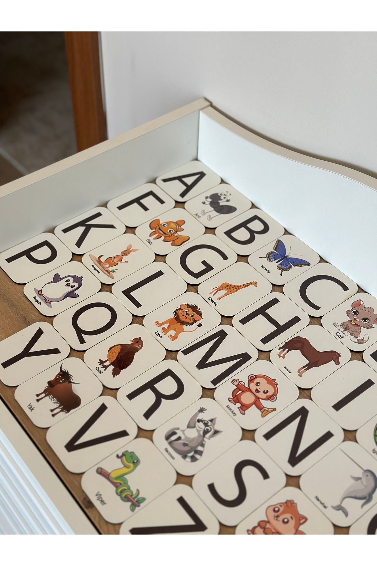 Bellacasa İngilizce Harf hayvan Eşleme Kartı, Eğitici Oyuncak, Montessori Eğitim Oyuncak, Motor Zeka Oyuncak fotoğrafı 4 (önizleme)
