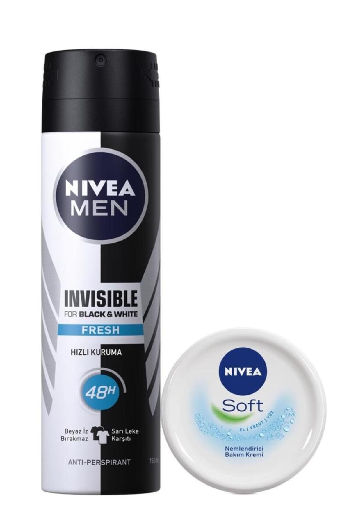 NIVEA Deo Spray Inv B&w Fresh Erk 150мл Soft 100мл НАБОР.NVE.171