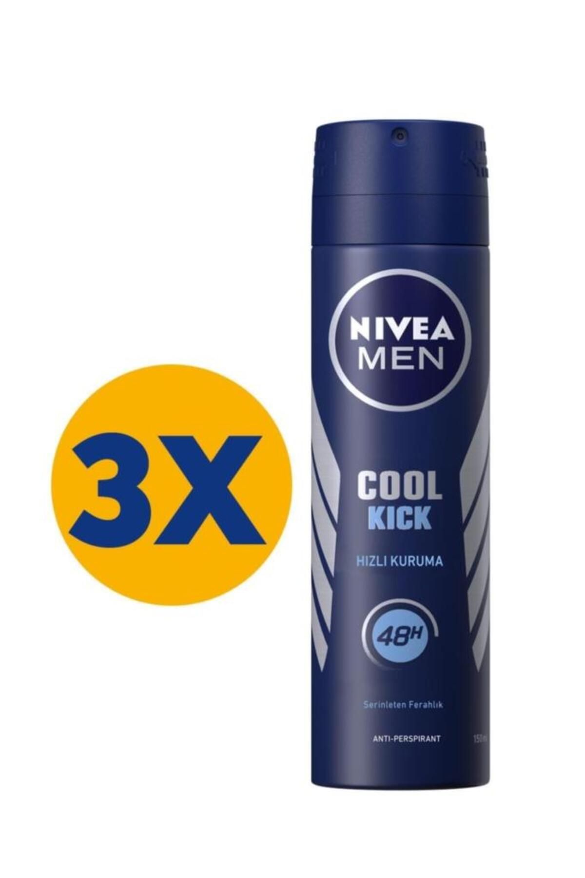 Дезодорант-спрей NIVEA Cool Kick, мужской, 150 мл, набор из 3 шт. НАБОР.NVE.148