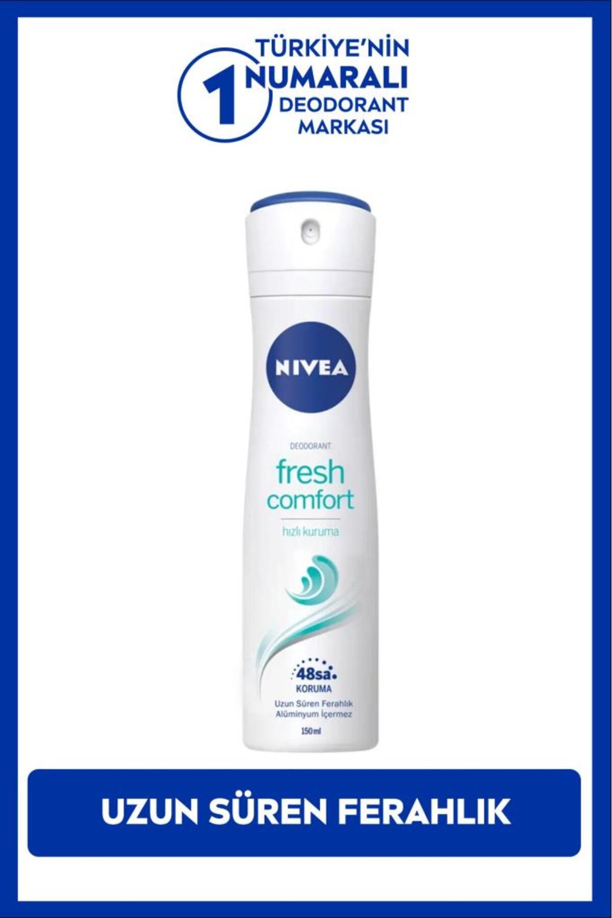 Женский дезодорант-спрей NIVEA Fresh Comfort 150 мл, защита от запаха пота на 48 часов, свежесть на весь день 4005900641014