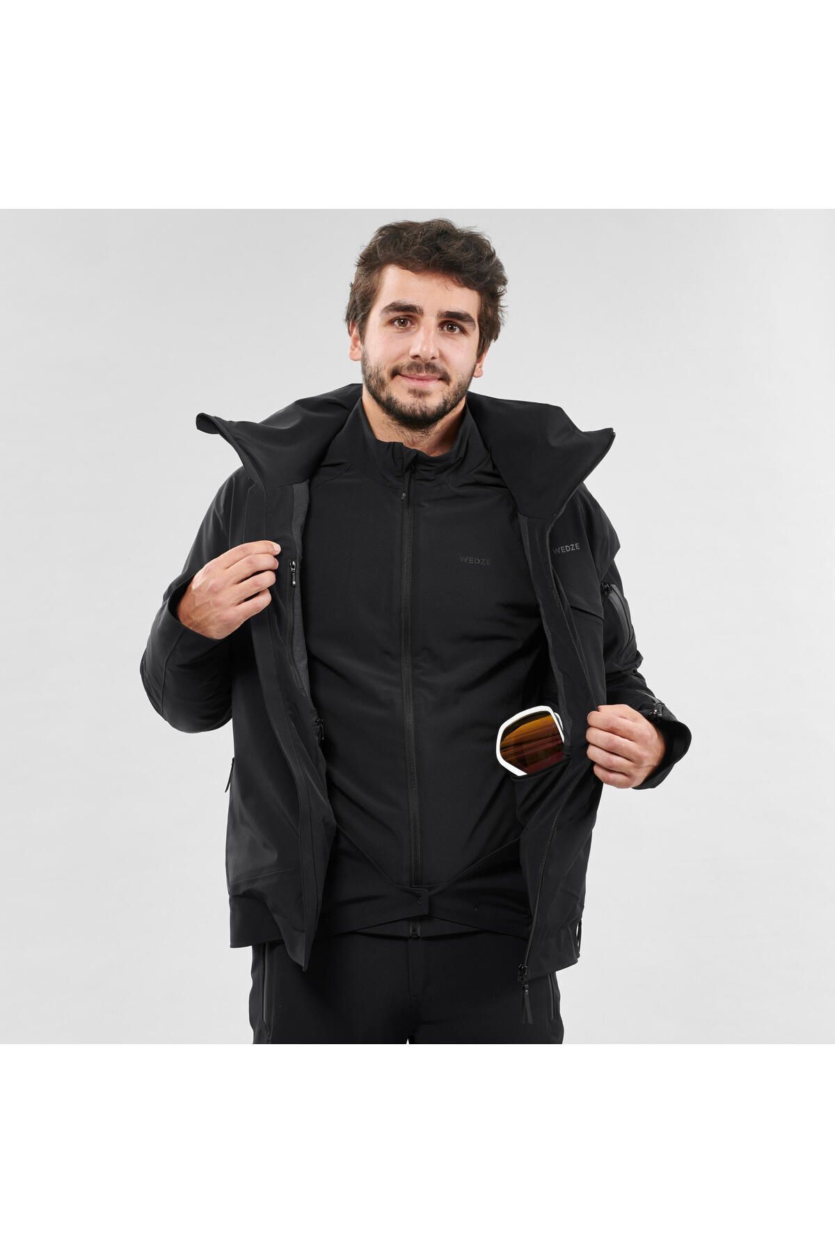 Мужская лыжная куртка Decathlon 3 в 1 — черная — 980 302088