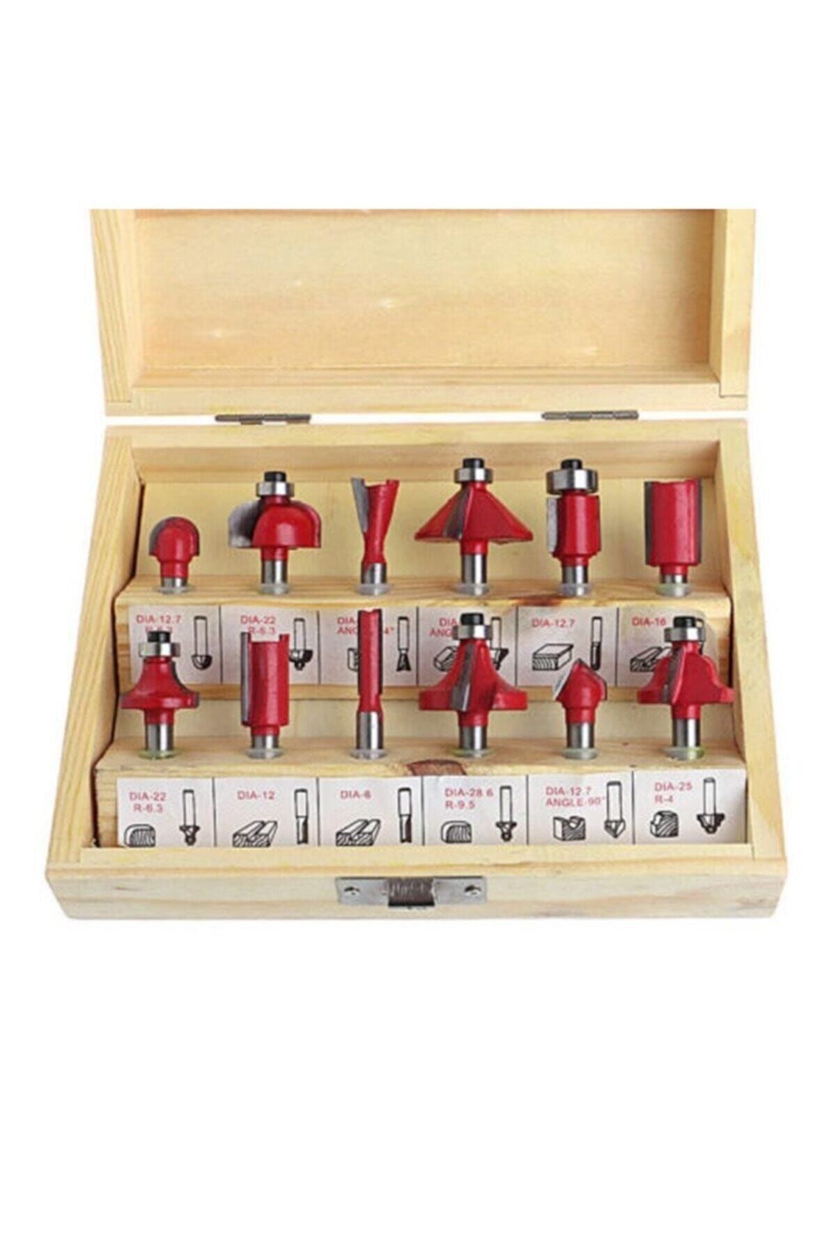 12 Piece Milling End Set Wood Carving Wood Drilling Bag Set 6 Mm
