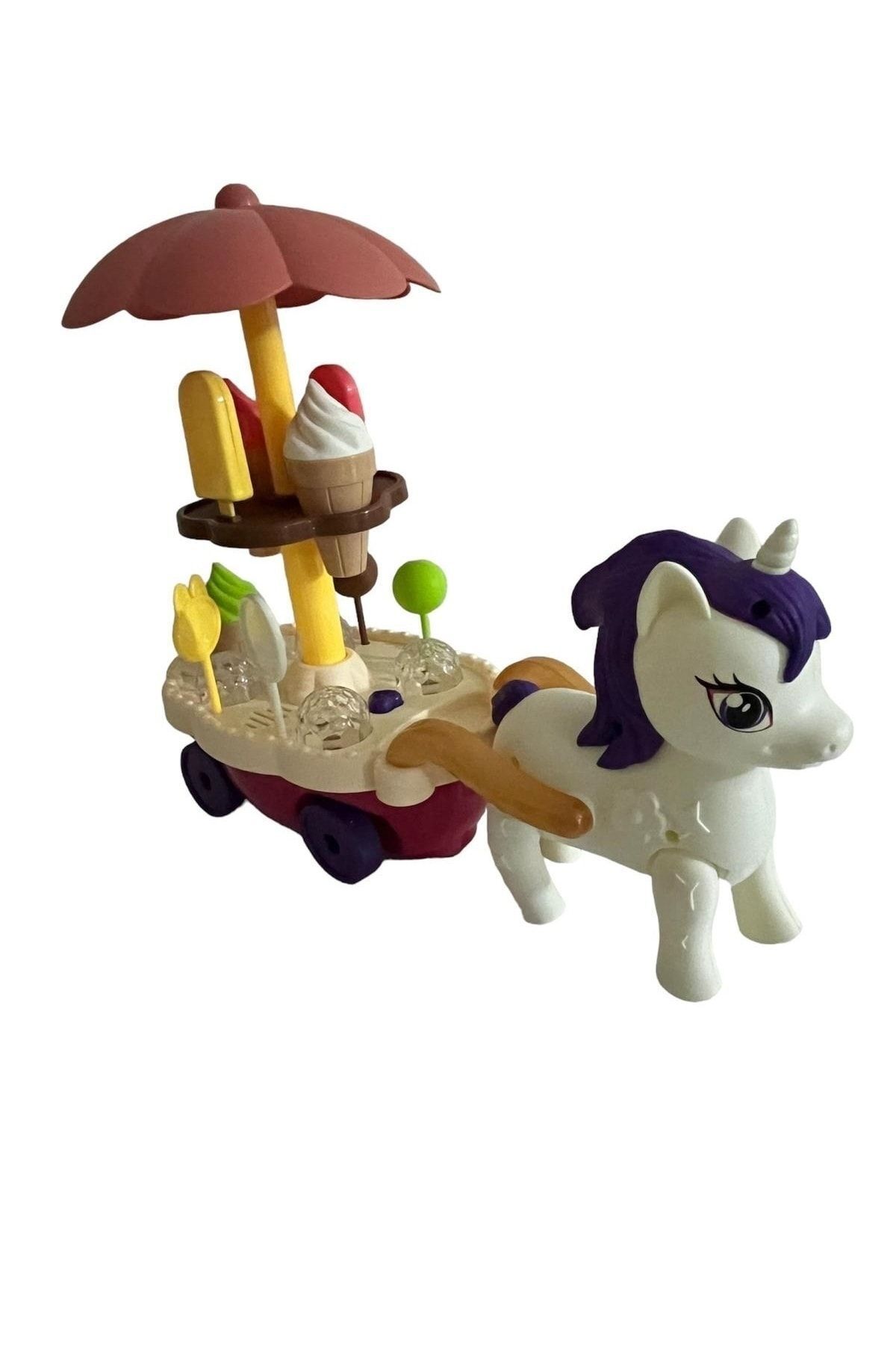 Squishy-Unicorn Ice Cream Cart Multi-Turn and Turn with Sound and Light 3