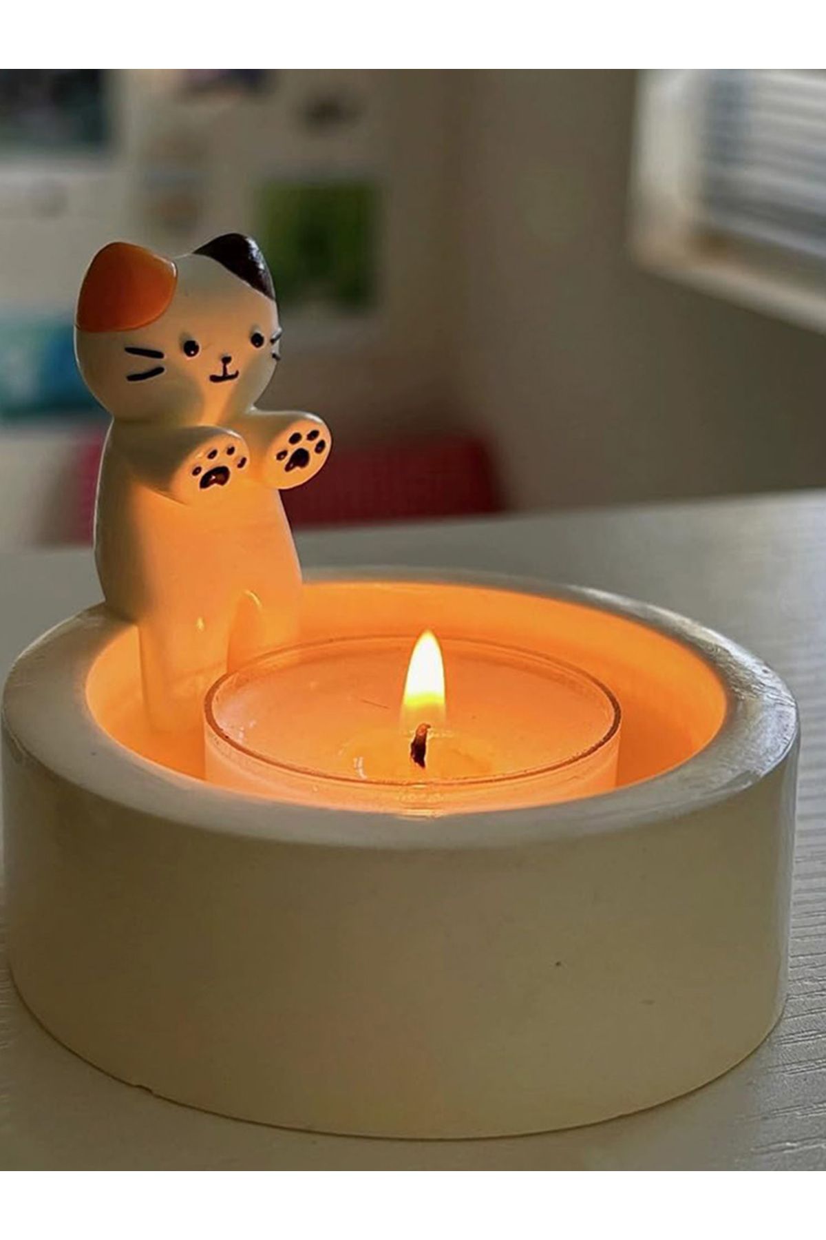 Choice-Kitten Candle Holder - Durable High Temperature Resistant Creative Aromatherapy Cat Candlestick 8