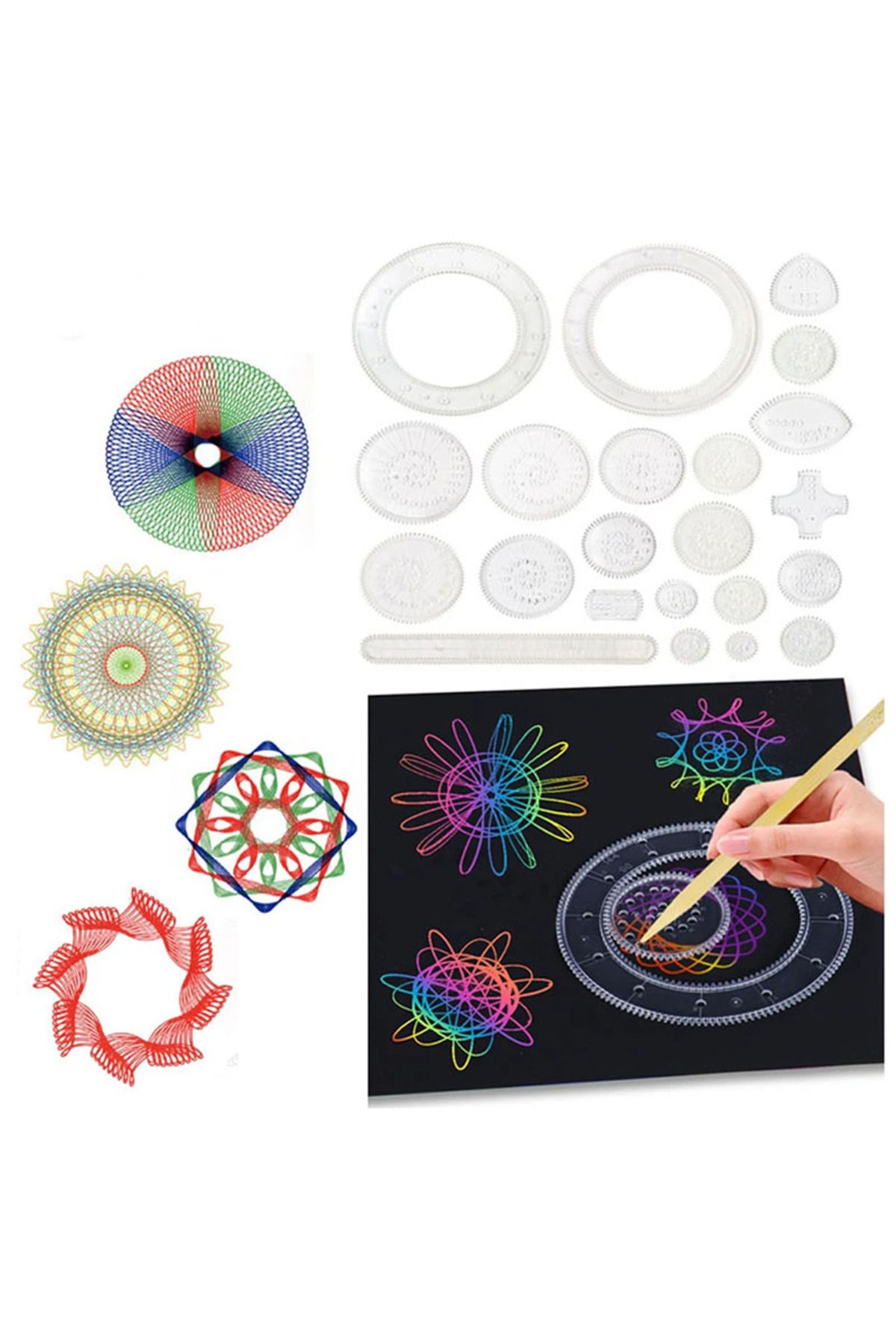 Choice-Funny Spirograph Drawing Toys Set Interlocking Gears & Wheels Geometric Ruler Drawing Accessories... 3