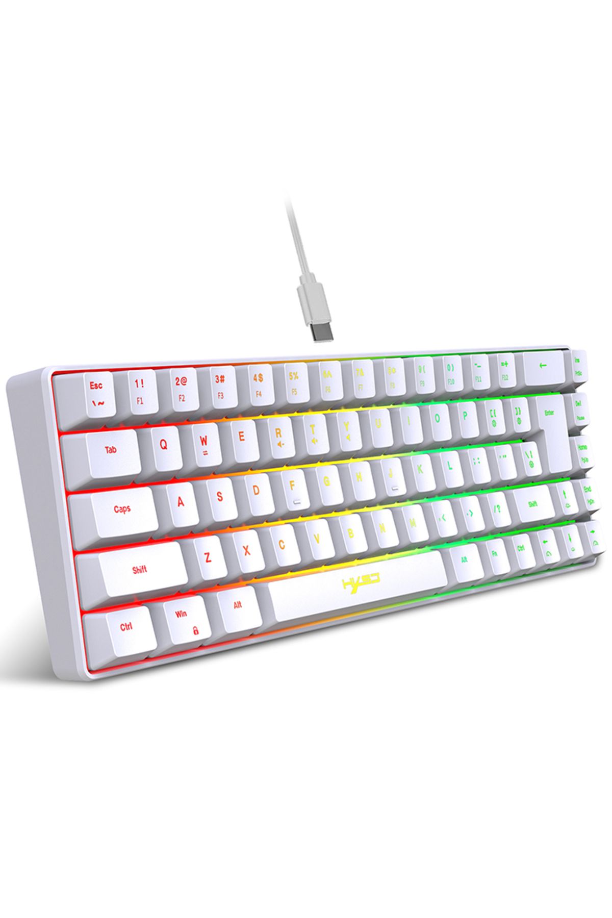 Choice-HXSJ V200 Wired K68 RGB Streamer Mini Gaming Keyboard 19-Key Conflict-Free Membrane Keyboard but ... 8