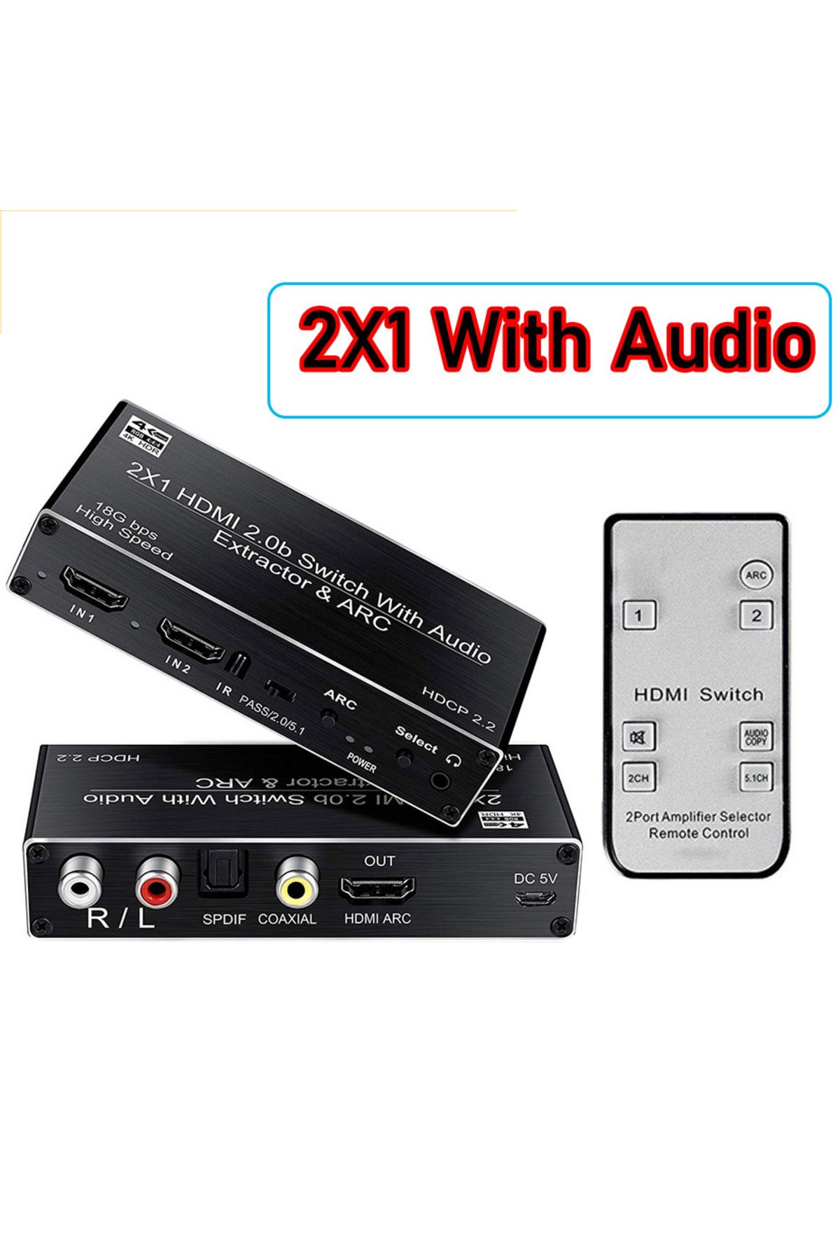Choice-4K HDMI Switch with Audio - 60Hz HDMI 2.0, 5 in 1 out, HDR Switcher 7