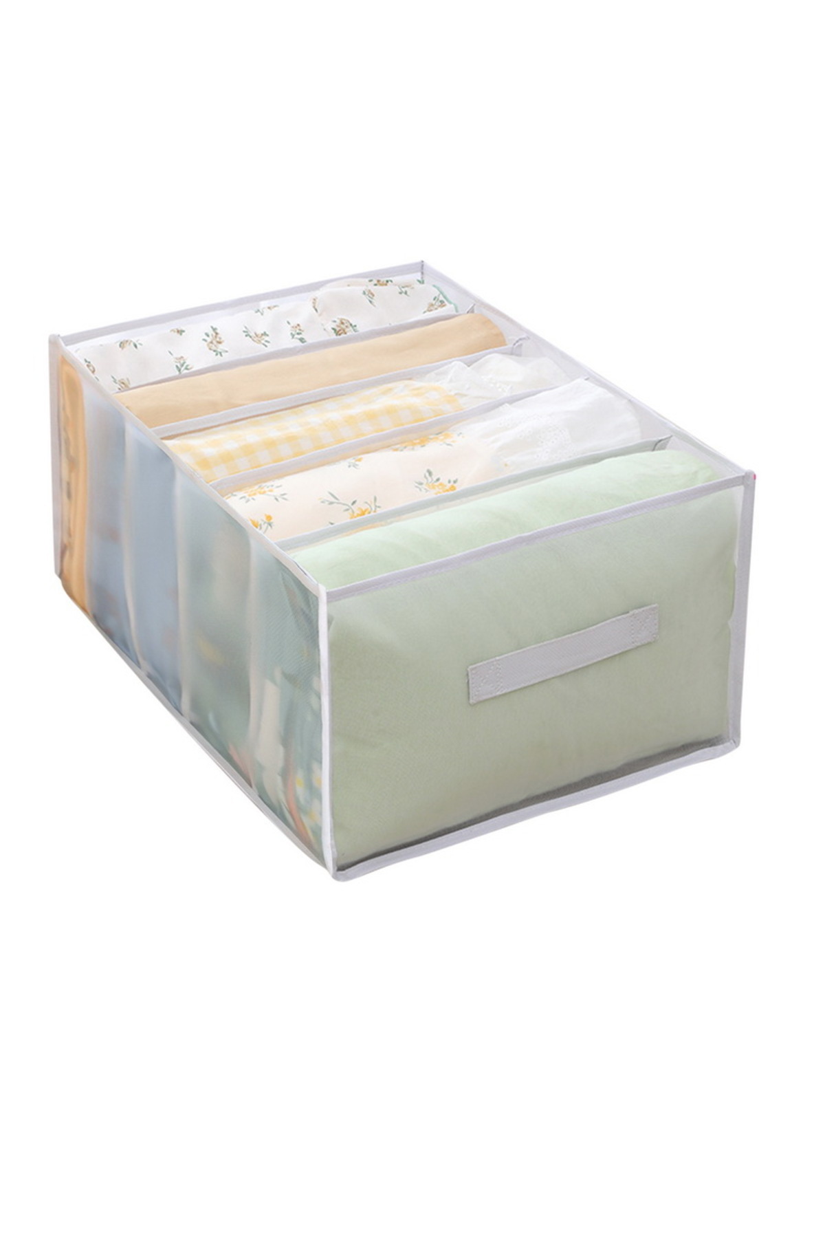 Choice-Large Capacity Quilt Cover Storage 5 Grids Bed Sheet Down Jacket Bath Towel Organizer Mesh Compar... 1