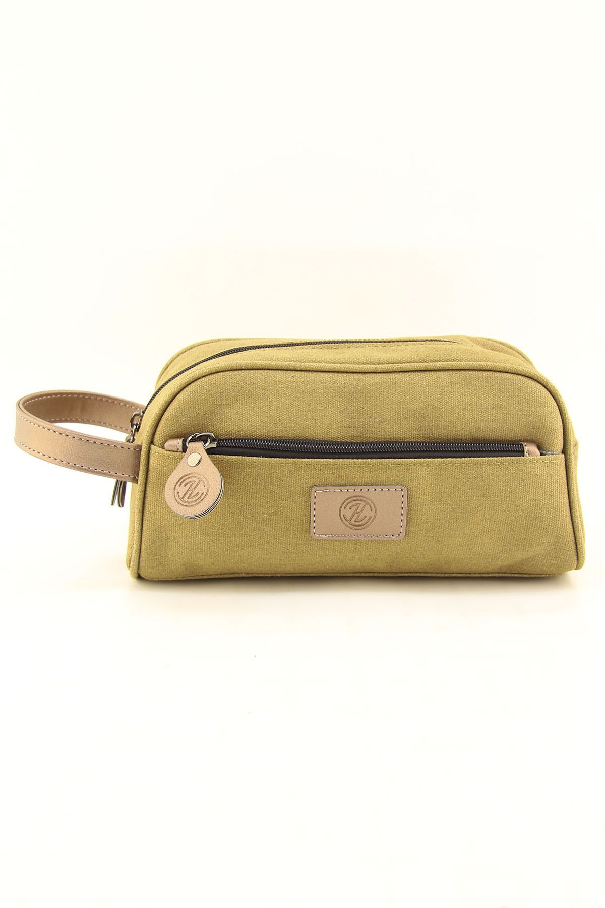 HNB-Men's Waterproof Canvas Bag - Camel, Shaving Organizer, Personal and Travel Daily Bag 3
