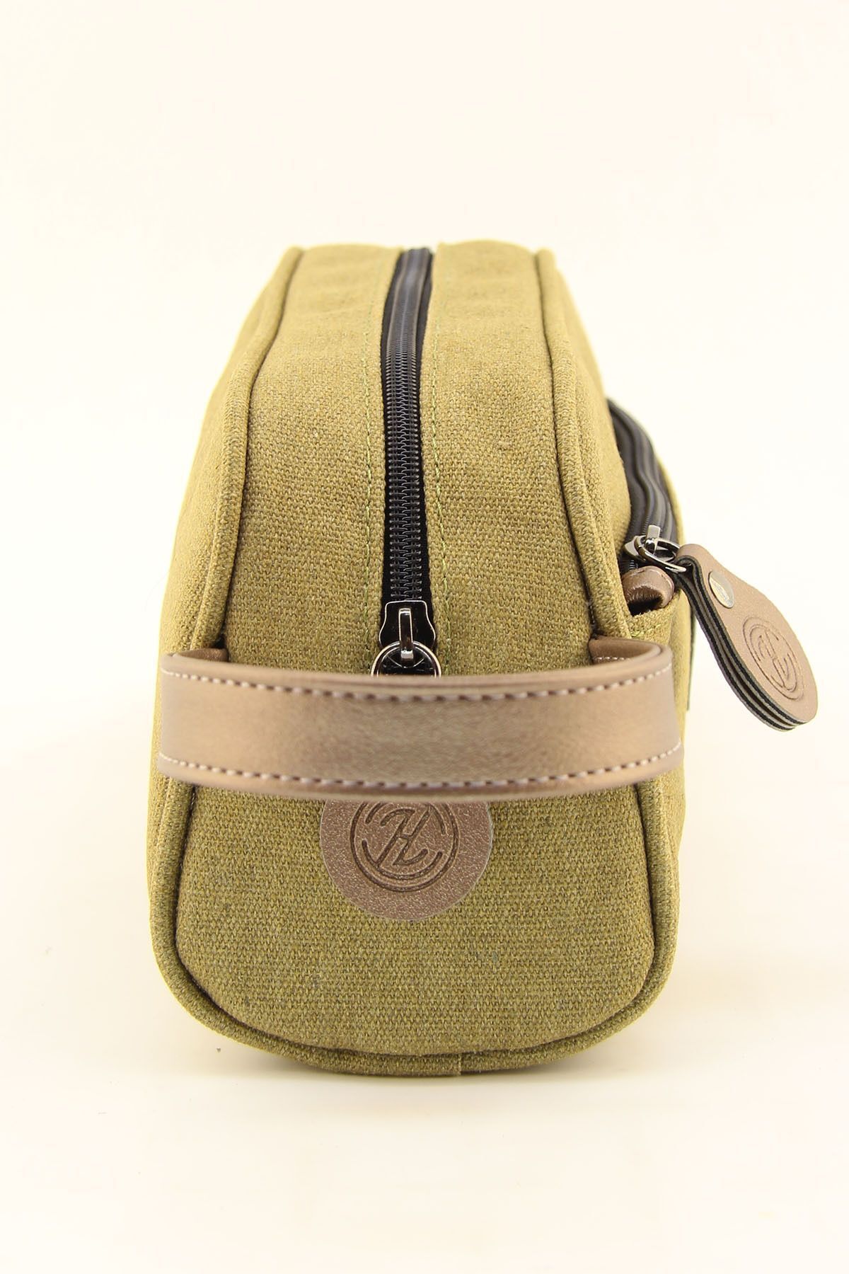 HNB-Men's Waterproof Canvas Bag - Camel, Shaving Organizer, Personal and Travel Daily Bag 4