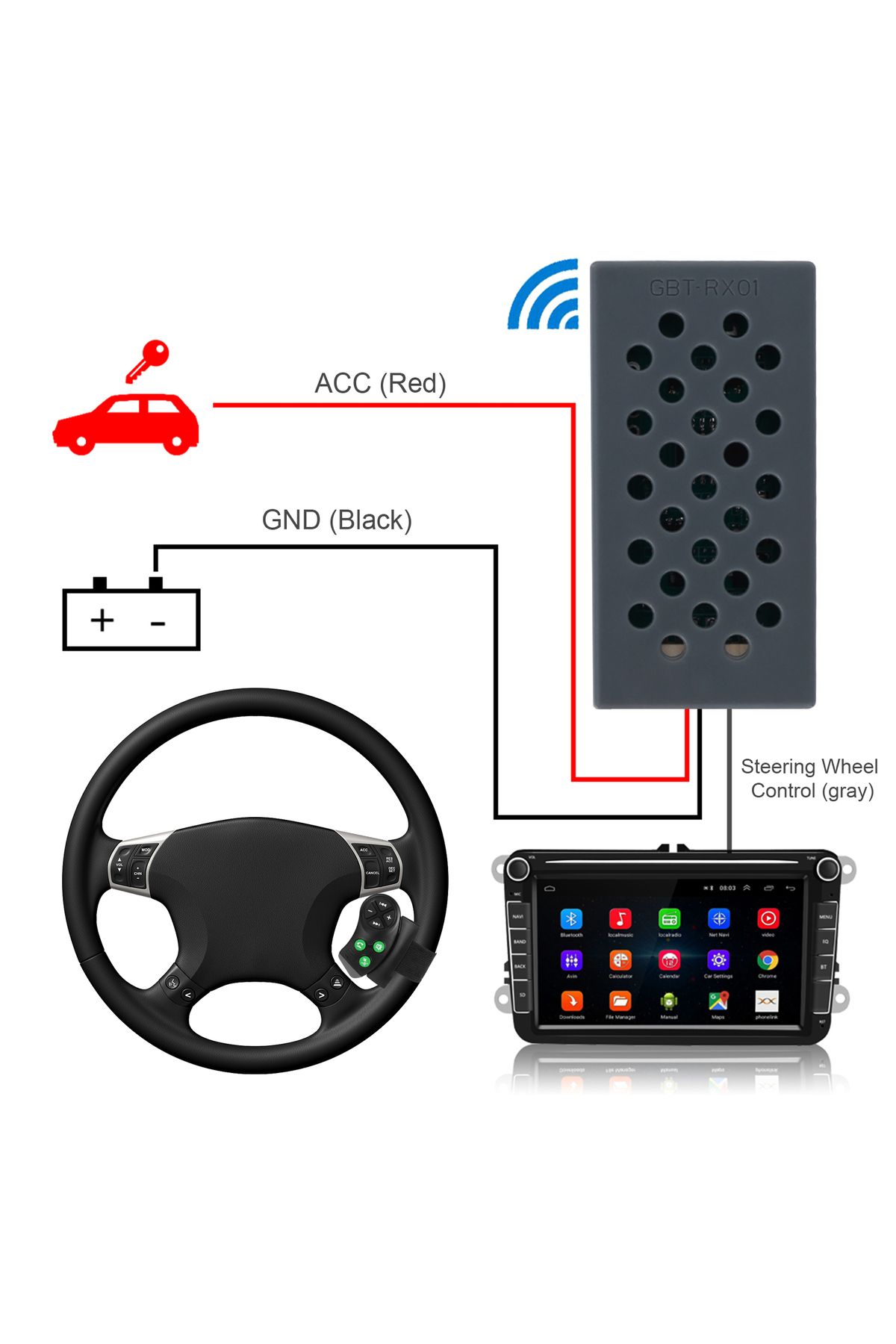 Choice-Podofo Universal Multi-function Car DVD GPS music Player BT Wireless Remote Controller Bluetooth ... 6