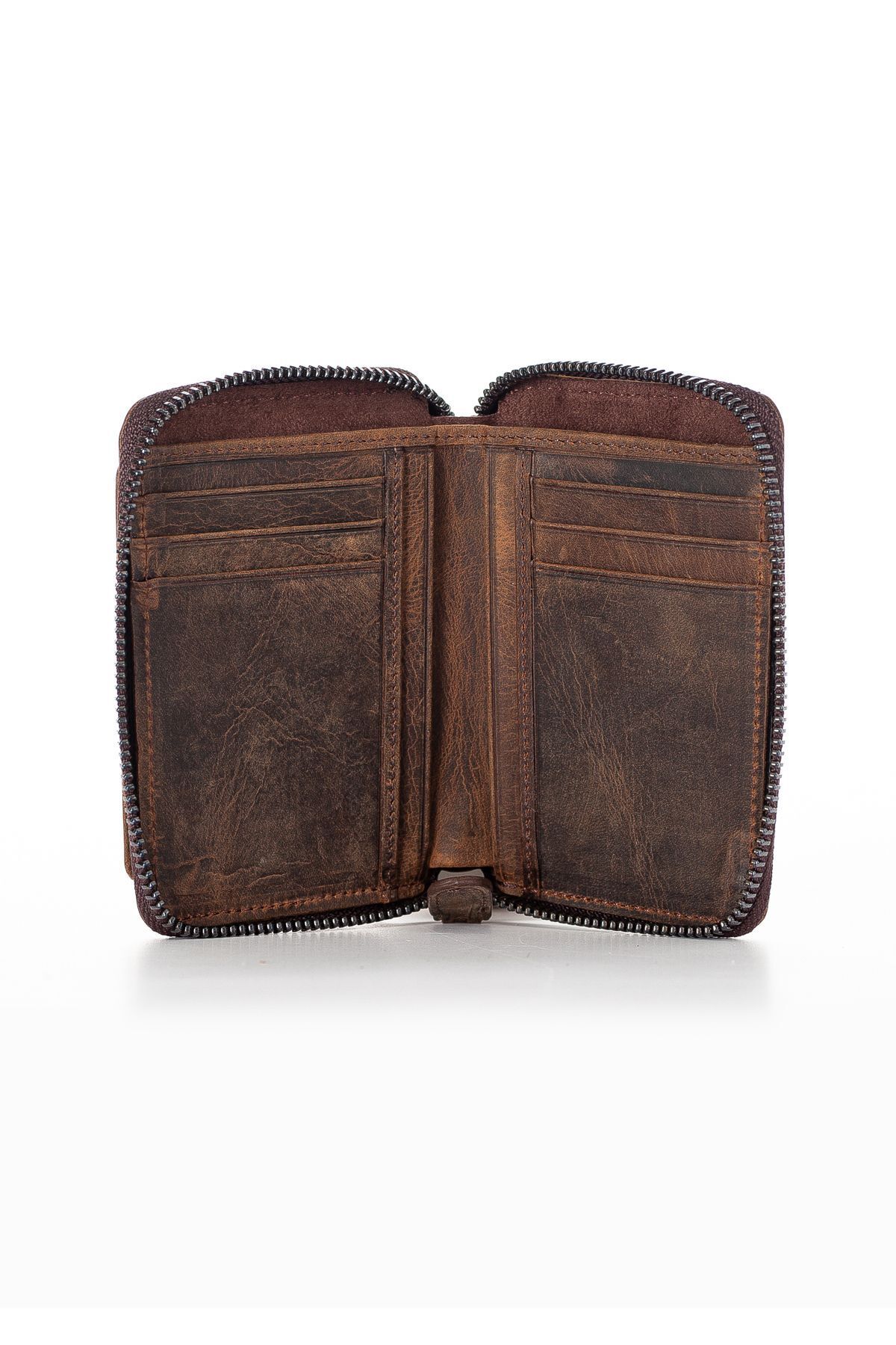 کیف پول مردانه و زنانه نگهدارنده کارت یونیسکس ZIPPERED ARYA VINTAGE Niki Leather