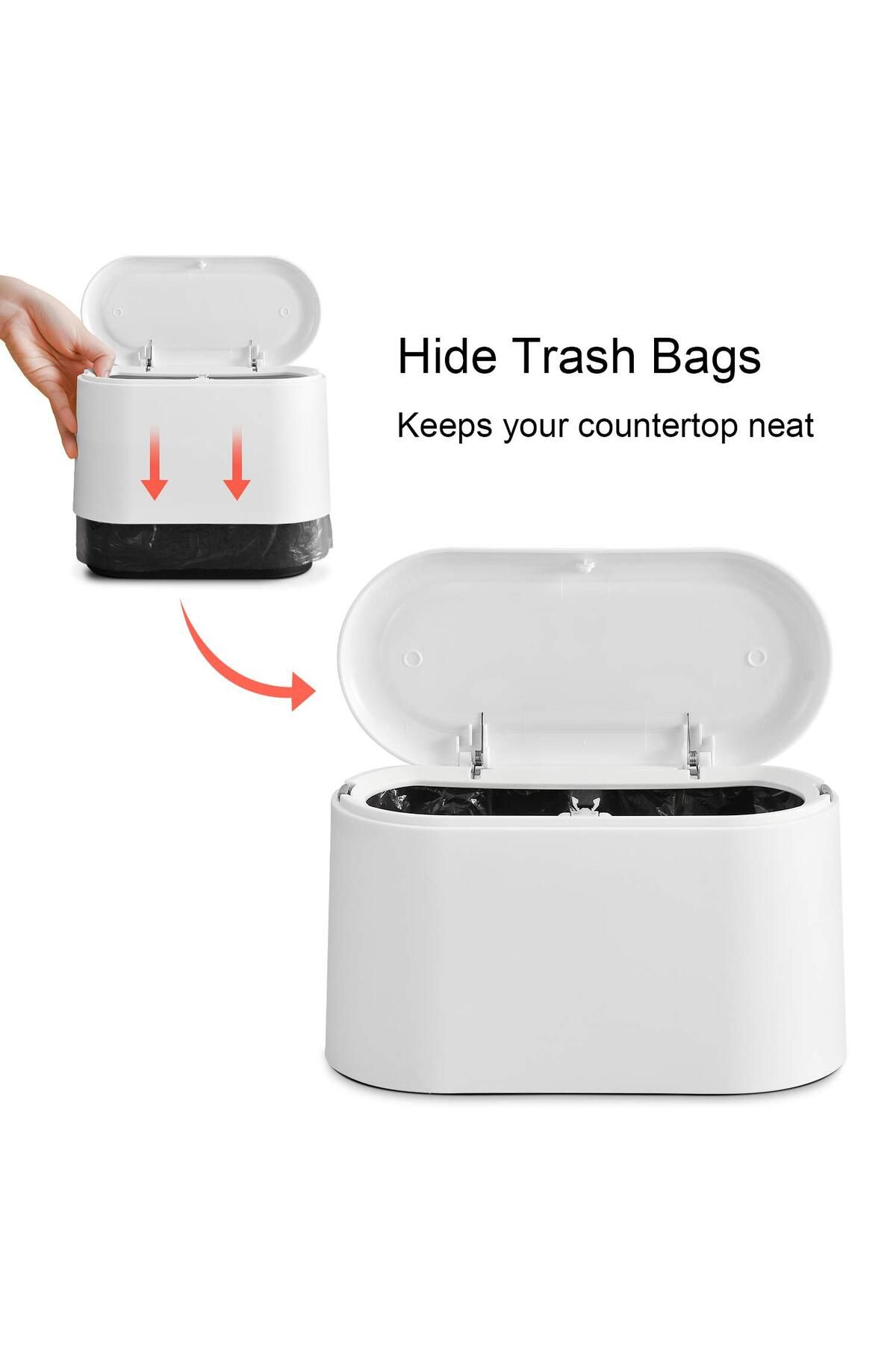 Choice-Mini Trash Can with Lid,Small Trash Can,Desk Trash Can,Countertop Mini Garbage Cans,Tiny Waste Ba... 7