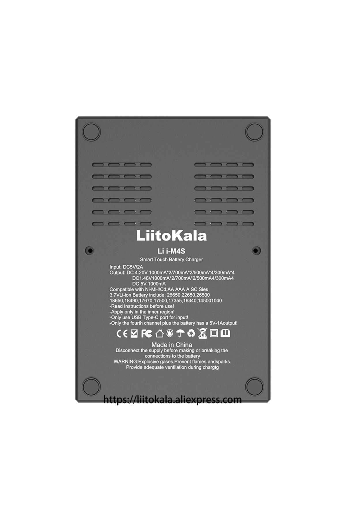 liitokala-Lii-M4S 18650 LCD Multifunctional Battery Charger For 3.7V 1.2V 26650 21700 14500 18350... 3
