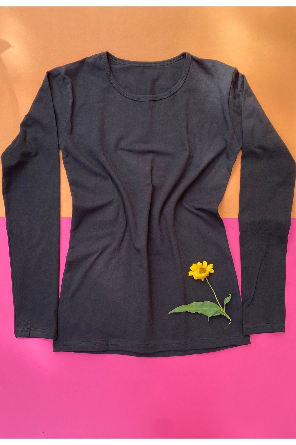 VicTroy Tricou Cu Mânecă Lungă Din Bumbac 1 Bucată Culoare Neagră-atletă Femeie - M