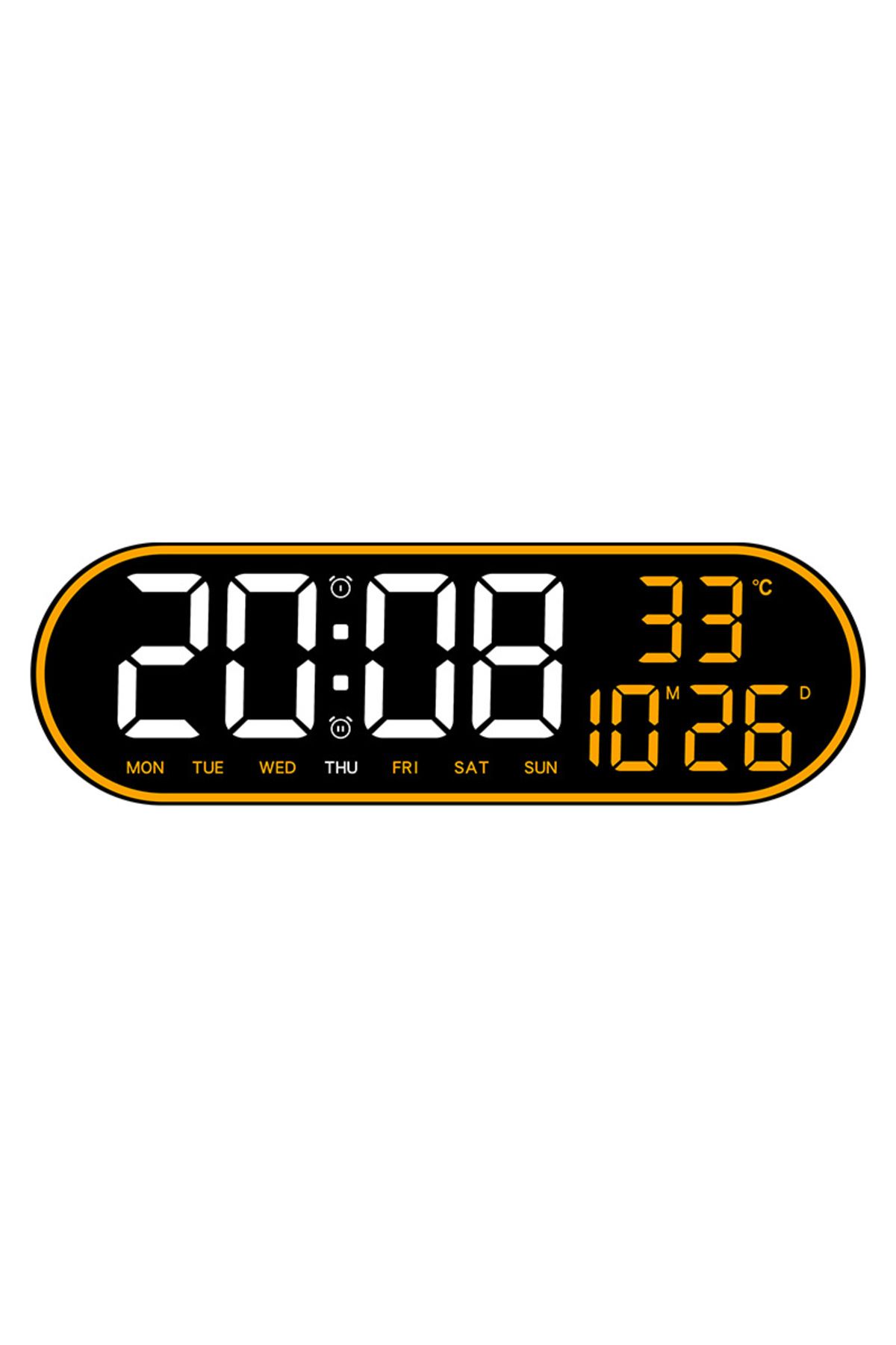 Choice-LED Digital Wall Clock Remote Control Electronic Mute Clock with Temperature Date Week Display 15... 5