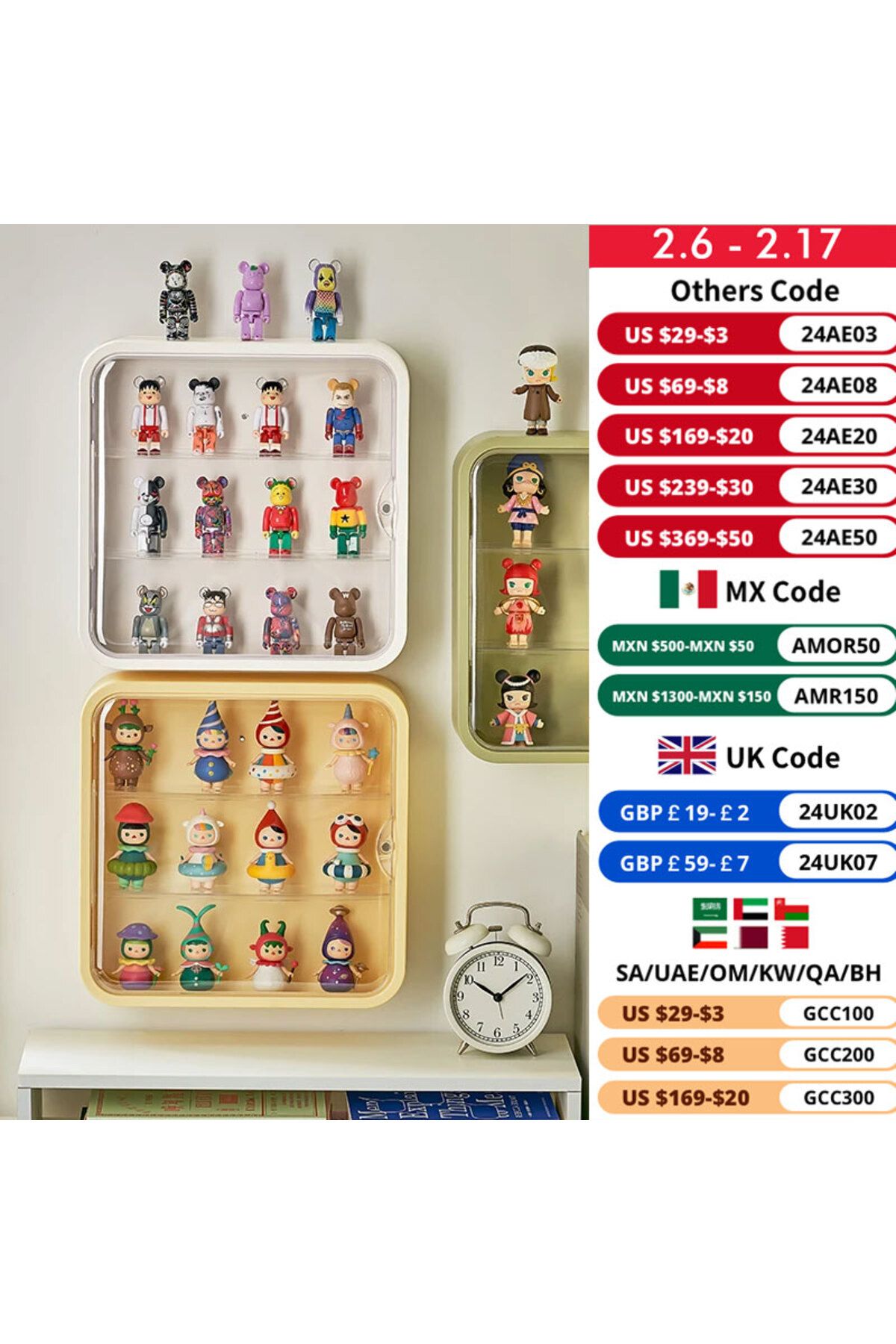 Choice-Wall Mounted Storage Box For Figures Showcase Clear Acrylic Blind Box Display Case Figures Stand ... 3