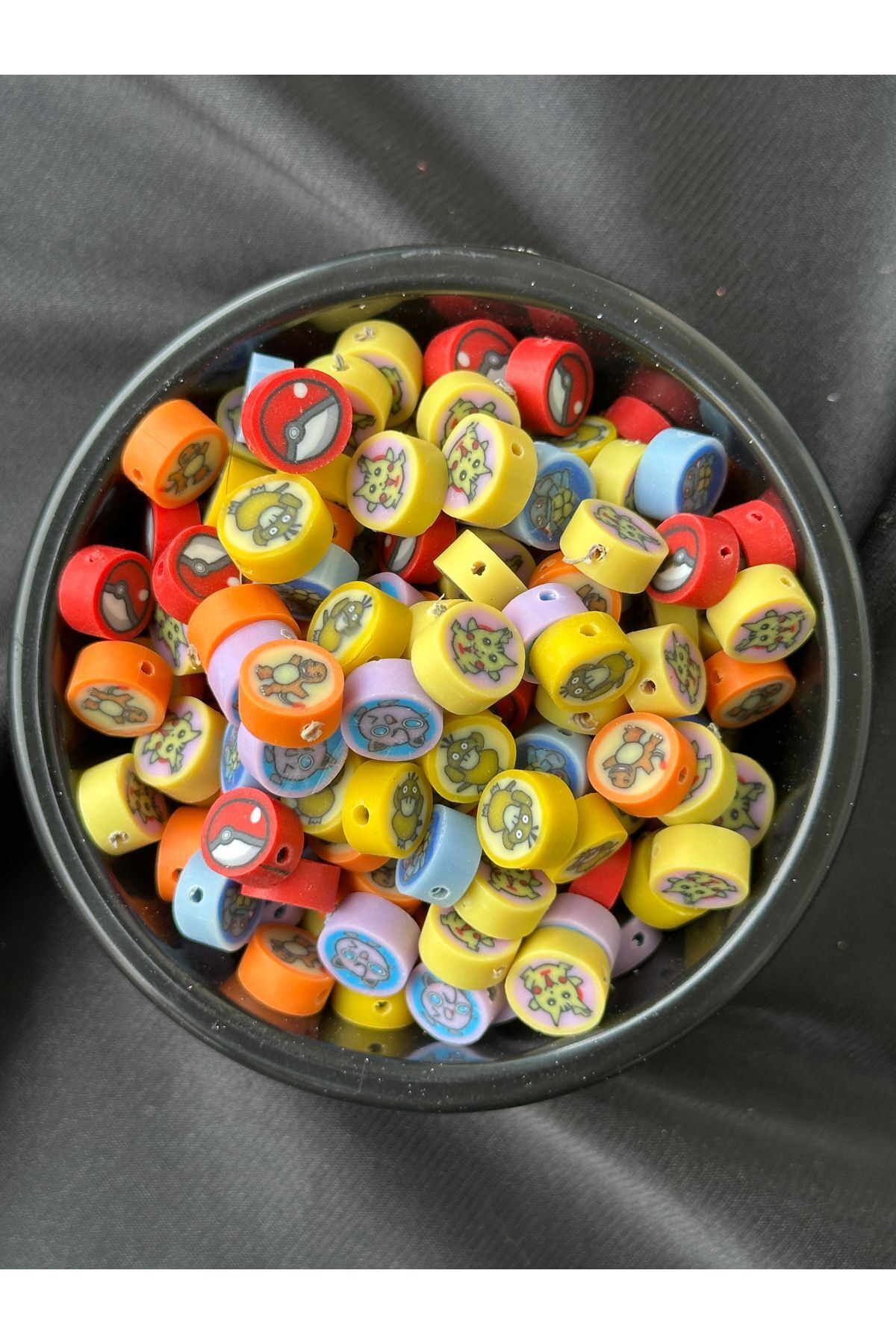 Bijumix Aksesuar 25 Adet 10mm Polimer Kil Fimo Pokemon Temalı
