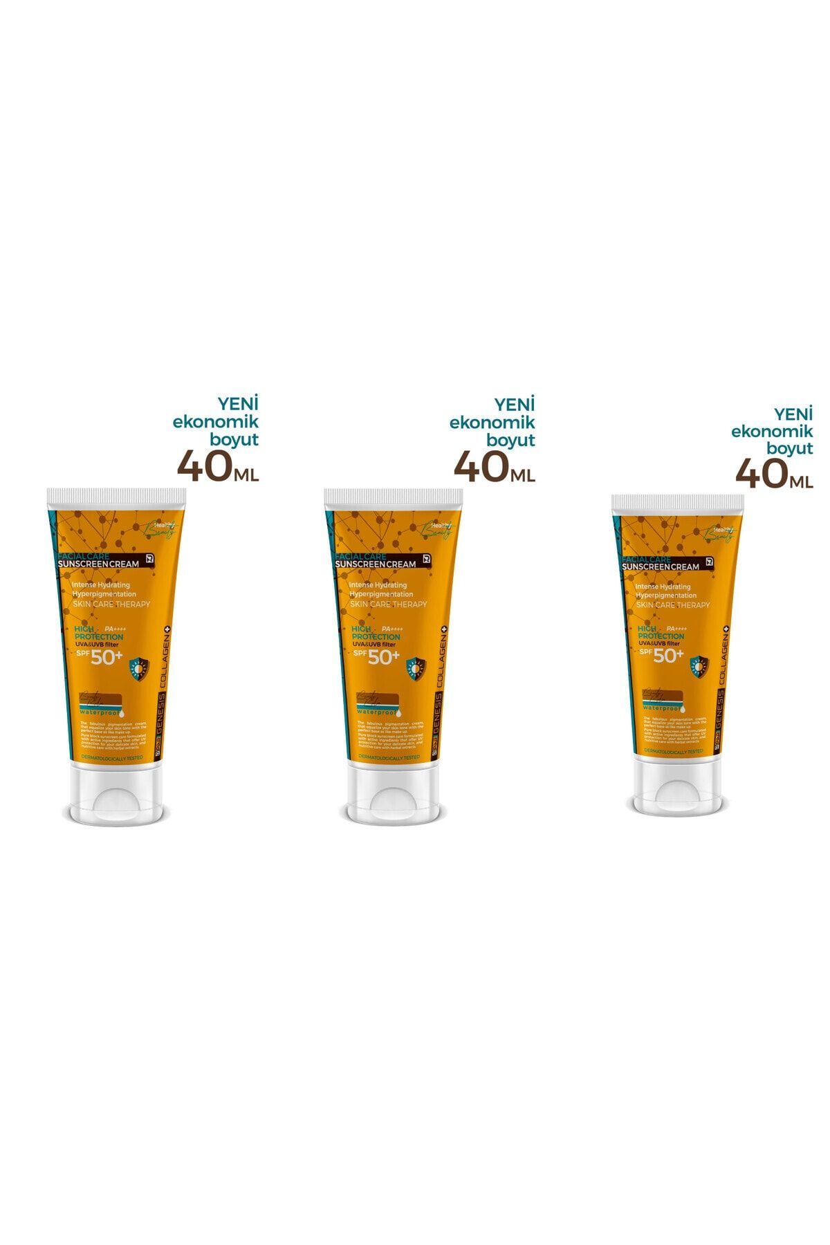 Kolajen Leke Karşıtı Ton Eşitleyici Spf 50 Renkli Yüz Güneş Kremi 40 ml 3'lü Set — 8699691130949