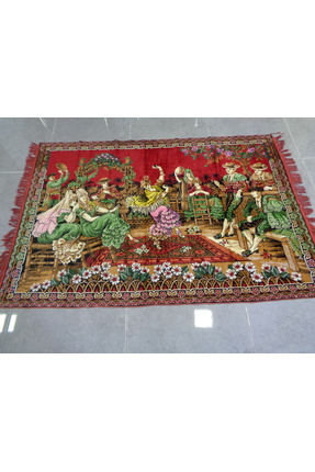 ŞAHMERDANOĞLU 121X177 Cm Ispanyol Dansçı ve Çalgıcılar Temalı Kadife Duvar Ha...