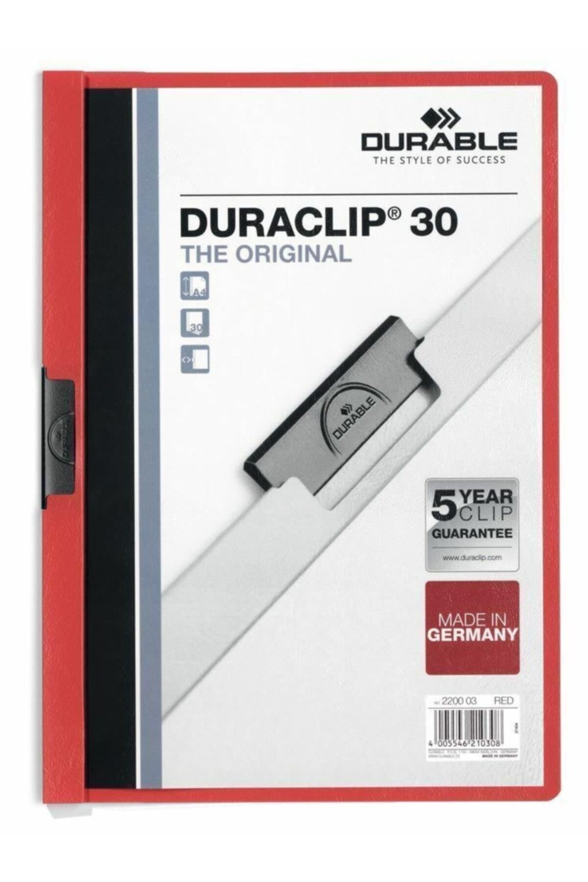 Durable-30 Sheets A4 Red File - Compression and Center Clip (Pack of 25) 1