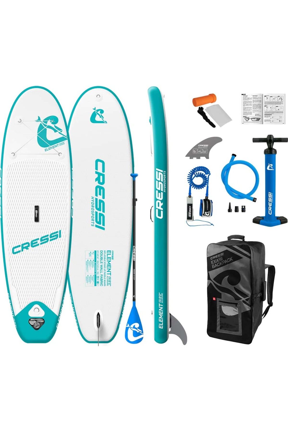 لوازم جانبی غواصی چند رنگ Elet ISUP 250 سانتی متر Paddleboard Set Blue cressi sub