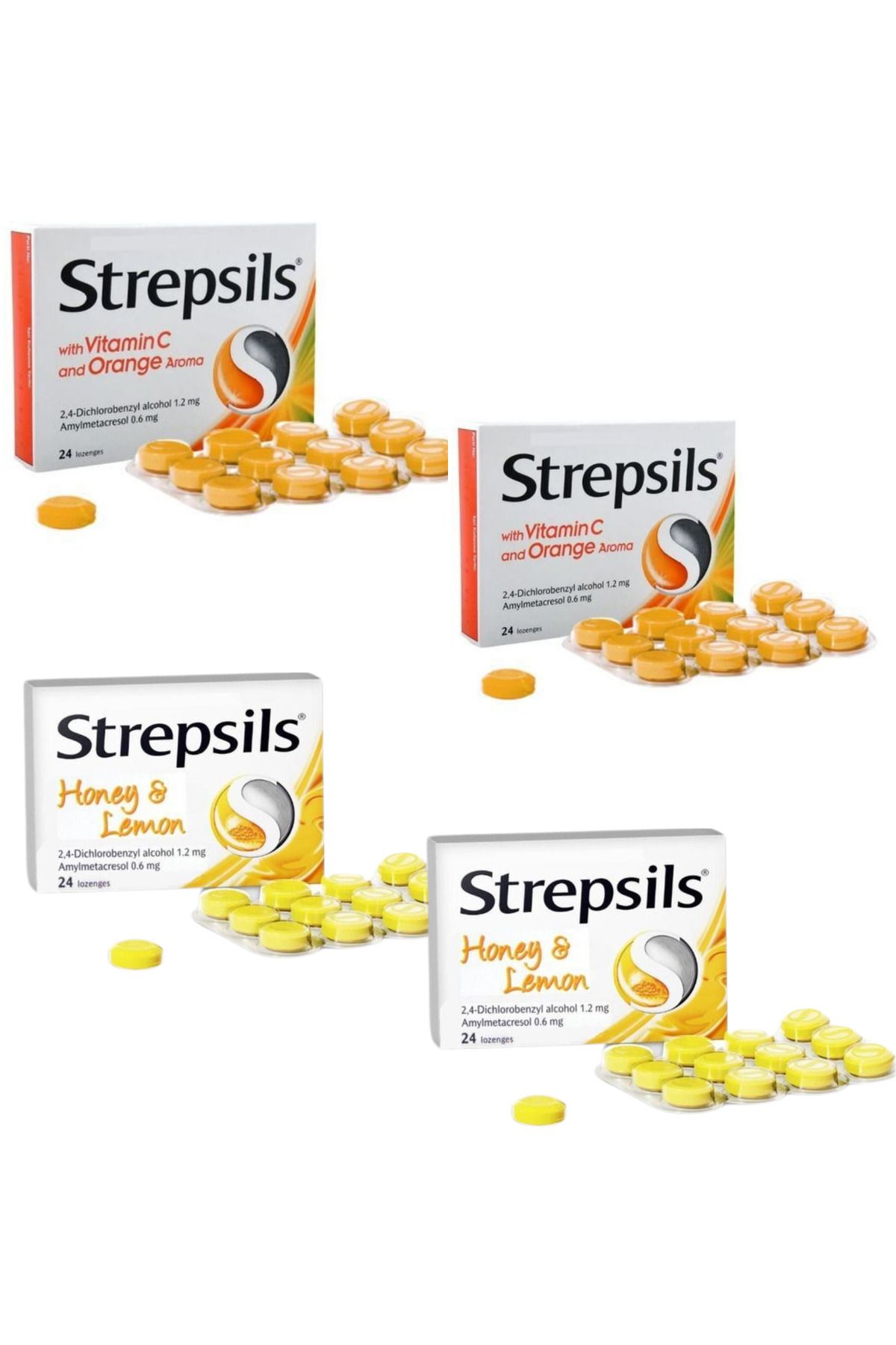 STREPSİLS Strepsils Portakal & C Vitamini Aromalı 24 Pastil Strepsils Bal-limon Aromalı 24 Pastil X2
