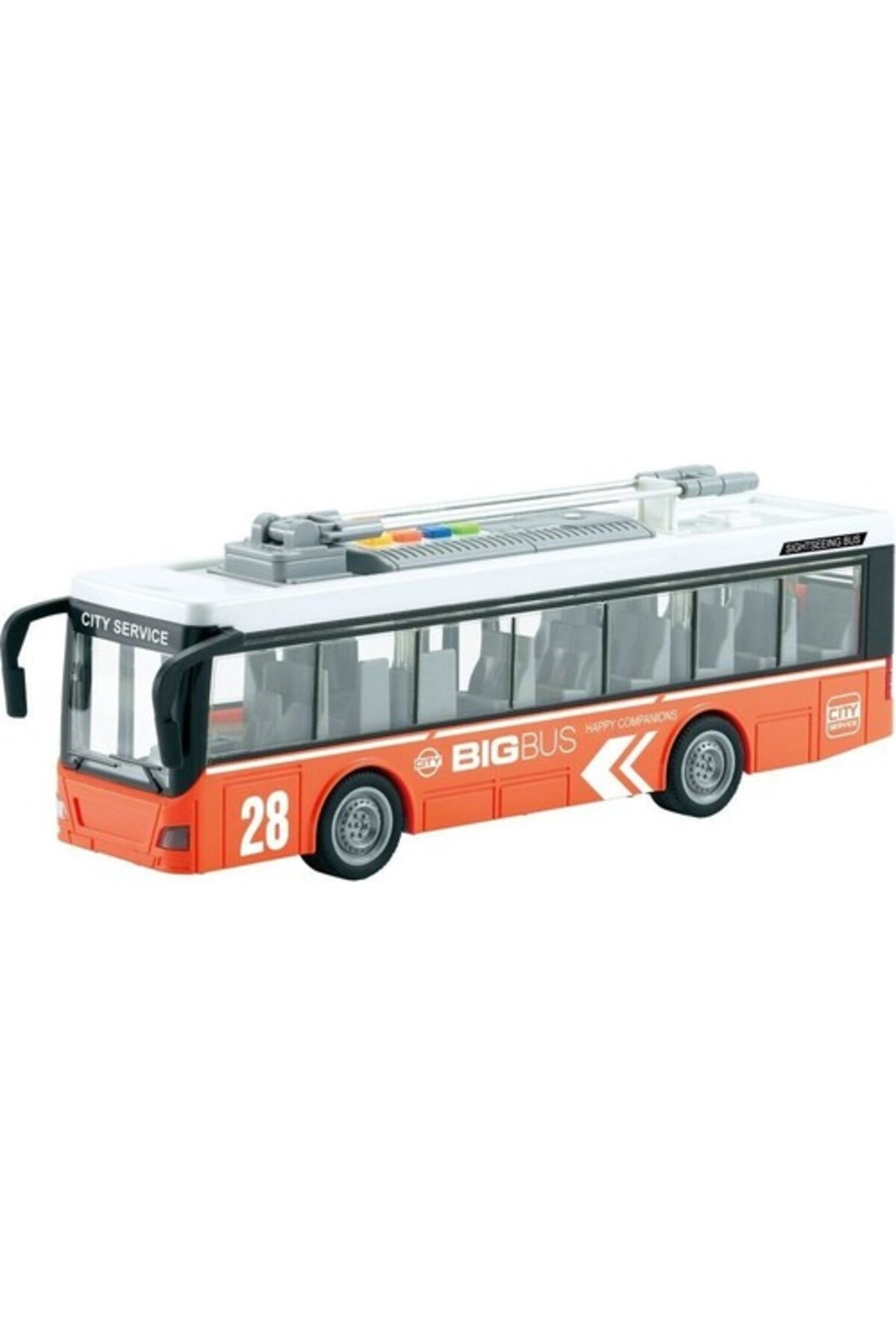 VARDEM OYUNCAK WY911A-B Sesli ve Işıklı Elektrikli Otobüs Troleybüs 1:16 -Vardem