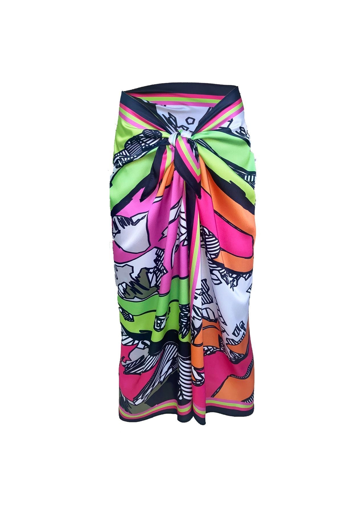 Bolder Elena Pop Art Pareo Din Satin (nu Se Afișează Lenjeria Intimă) Femeie - Standard