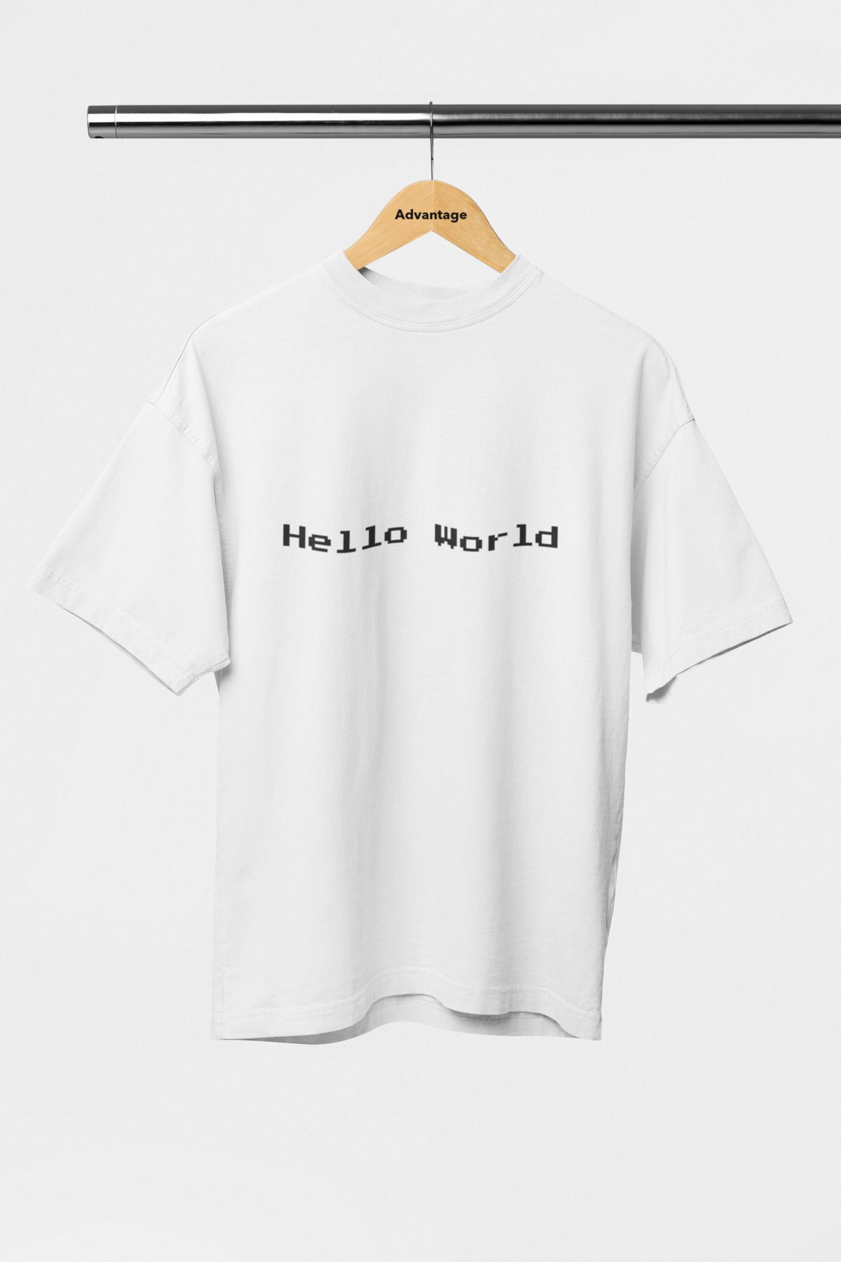 Advantage-Unisex White Hello World Programmer T-shirt - Code: Trend Programmer Developer 4