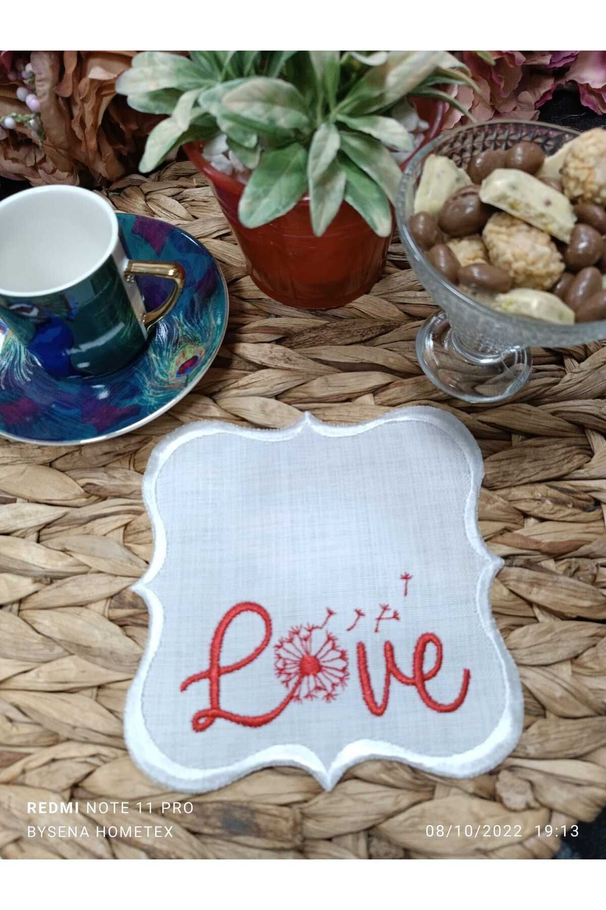 Love Kokteyl Ve Kahve Yanı Sunum Peçetesi 2 Adet Beyaz Renkli