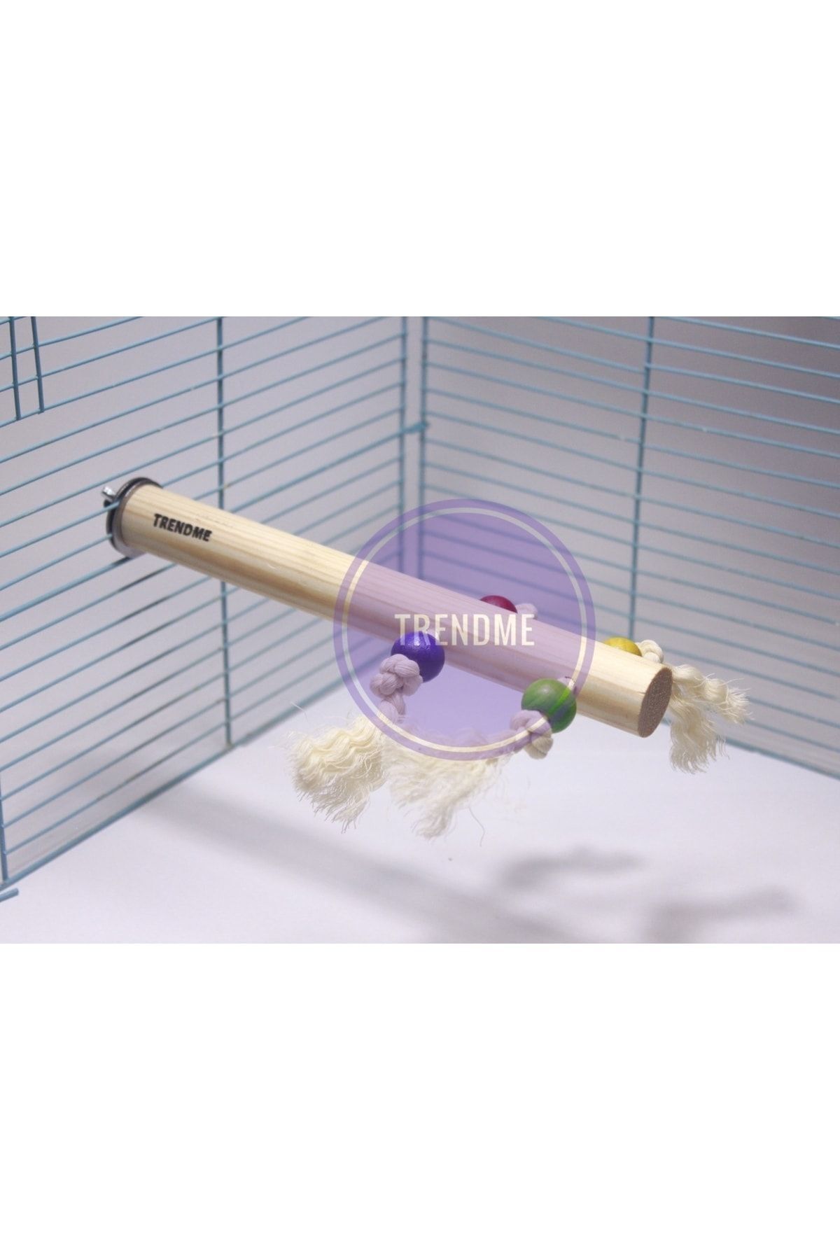 UniqBirdToys Trendme Doğal Çiğneme Boncuklu Kuş Tüneği ( Muhabbet , Fich Vb.)