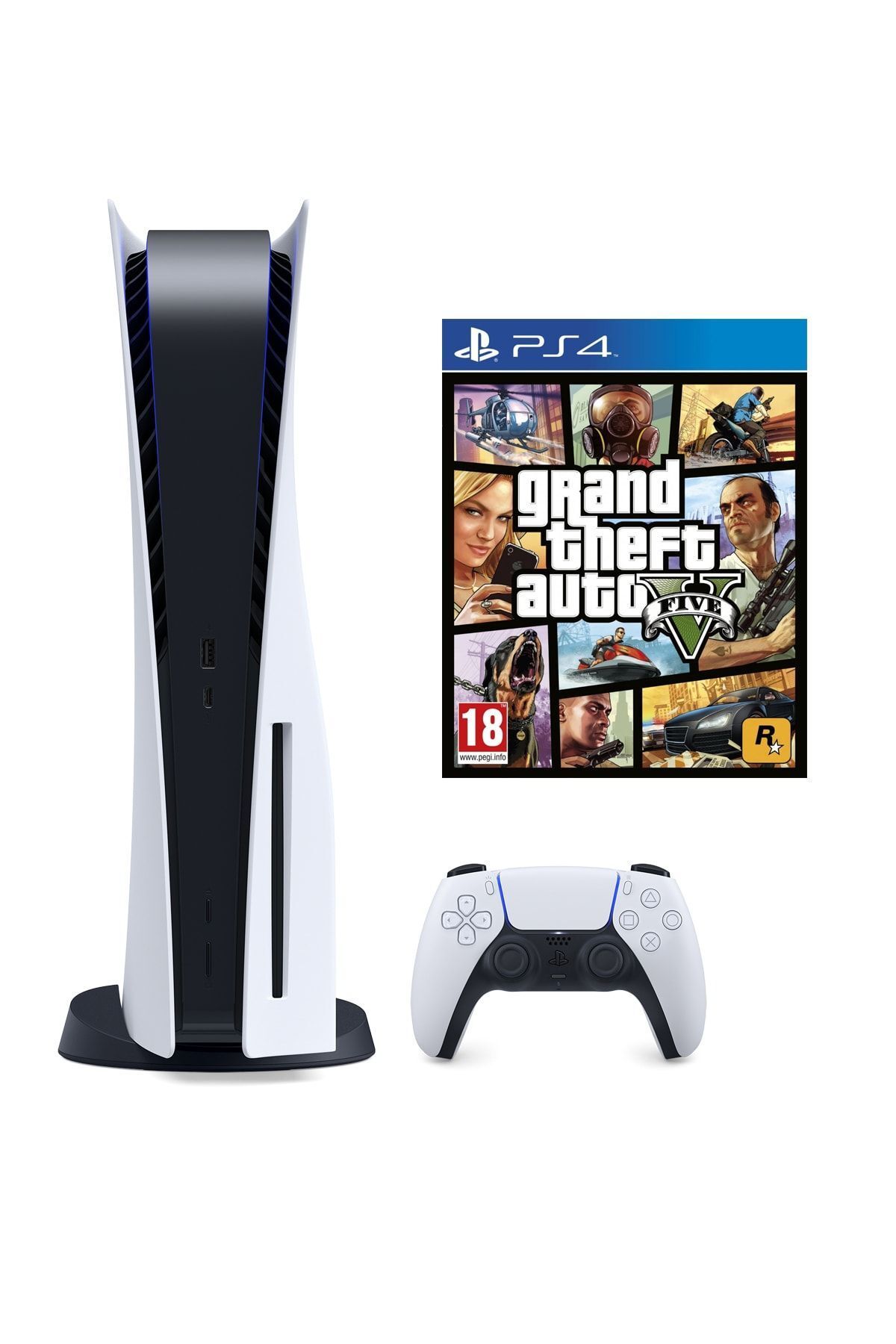 Sony Playstation 5 825 GB + PS5 GTA 5 (Eurasia Garantili)